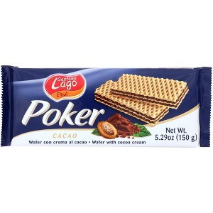 Gastone Lago Poker Cookie Cocoa Cream Wafer - Case of 16 - 5.29 oz - 1 of 1