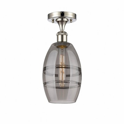 Vaz - 1 Light Semi-Flush Mount In Industrial Style-9.38 Inches Tall and 5.88 Inches Wide