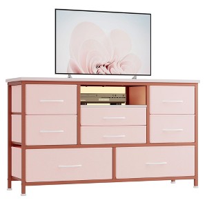 Whizmax 8 Dresser TV Stand with Power Outlet & LED for 55'' TV, Long Dresser for Bedroom with 8 Deep Drawers, Console Table for Living Room, Entryway - 1 of 4