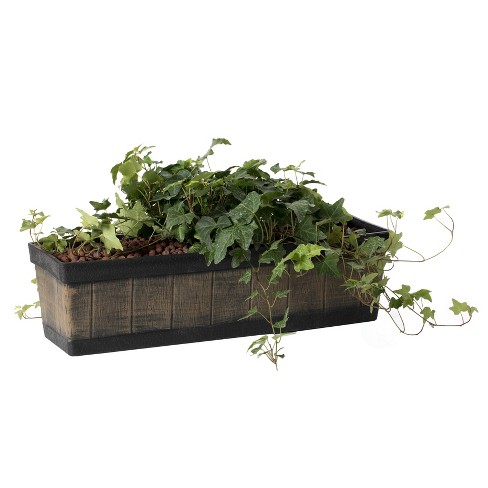 Gardenised Outdoor Indoor Rectangle Plastic Planter Box, Vegetables Or Flower Planting Pot, Brown : Target