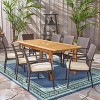 Christopher Knight Home Davenport Outdoor Acacia Wood and Wicker 9 Piece Expandable Dining Set with Cushion - 2 of 4