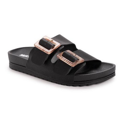 MUK LUKS Womens Grand Cayman Sandal, Black, 6