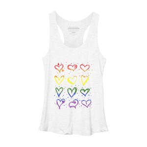 Adult Design By Humans Rainbow Pride Hearts By Classmates Racerback Tank Top - 1 of 2