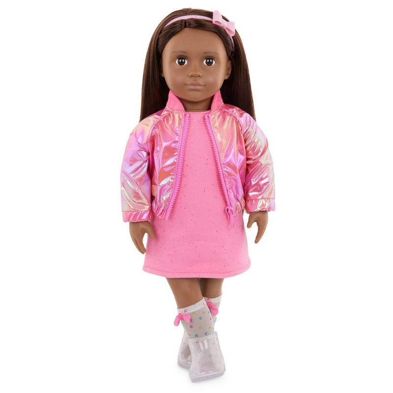 Our Generation Splash of Pink Metallic Bomber Jacket &#38; Dress Outfit for 18&#39;&#39; Dolls, 3 of 6
