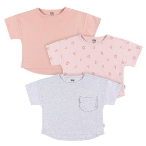 Gerber Toddler Girls' T-shirts - Flower - 12 Months - 3-Pack - 1 of 4