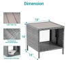 Sonkuki 3-Piece Patio Sofa Set Wicker Furniture Set Brown/Gray Rattan with Side Table - 4 of 4