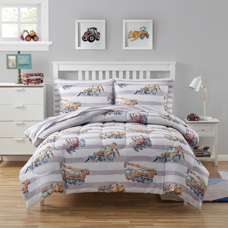 Construction Trucks Kids Printed Bedding Set Includes Sheet Set by Sweet Home Collection™, 1 of 6