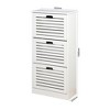 TiramisuBest Wooden Shoe Cabinet for Entryway, White Shoe Storage Cabinet with 3 Flip Doors 20.94x9.45x43.11 inch - 4 of 4