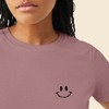 Dalix Smile Face Embroidered Soft Cotton Short Sleeve T Shirt Womens - 4 of 4