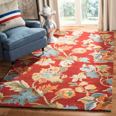 Blossom Red Floral Hand-Tufted Wool 4' x 6' Area Rug