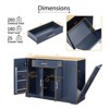 GDFStudio Galbraith Modern 53'' Kitchen Storage Islands with Drawers and Trash Can - 3 of 4