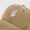 Anna-Kaci Women's Vintage Washed Baseball Cap with Skeleton Peace Sign Embroidery - 4 of 4