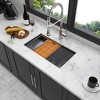 Gunmetal Black Workstation Kitchen Sink - 28inx 18inx 10in Single Bowl Workstation Undermount Kitchen Sink 16 Gauge Stainless Steel - 2 of 4