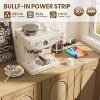 Jojoka Rattan Buffet Cabinet w/ 4 Doors, Adjustable Shelves & Built-in Charging Station-Boho Sideboard for Kitchen, Living Room, Dining Room, Entryway - 4 of 4