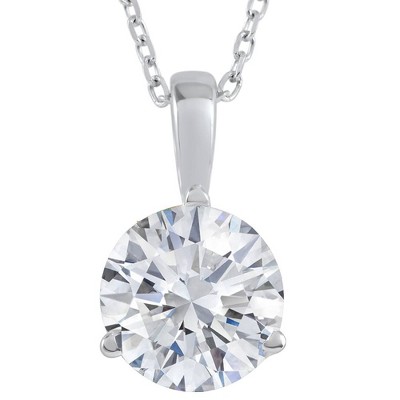 Pompeii3 2 ct Solitaire Diamond Pendant available in 14K and Platinum