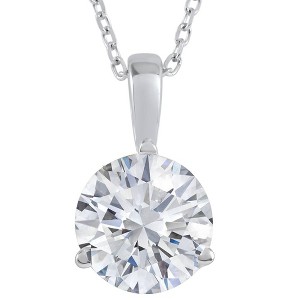 Pompeii3 2 ct Solitaire Diamond Pendant available in 14K and Platinum - 1 of 2
