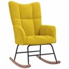 vidaXL Rocking Chair Accent Side Chair Padded Seat for Living Room Velvet - 3 of 4