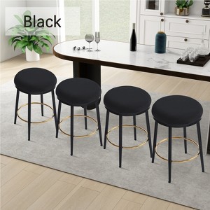 Hrinhom Set of 4 Modern Bar Stools, Round Dining Stools, Iron Frames - 1 of 4
