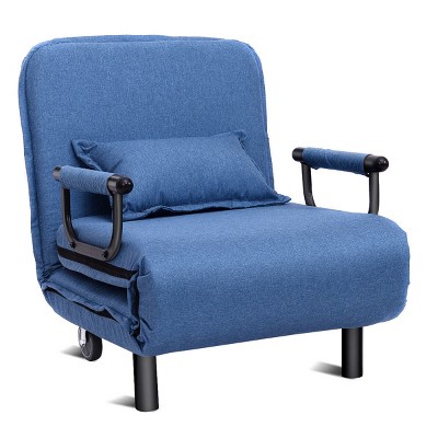 Dropship Sofa Bed Chair 2-in-1 Convertible Chair Bed, Lounger Sleeper Chair  For Small Space With One Pillow, Blue Velvet to Sell Online at a Lower  Price