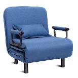 Costway Folding Sofa Bed Sleeper Convertible Armchair Leisure Chaise Lounge Couch Blue