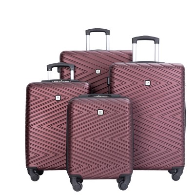 FURNIinspire Bag and Luggage Sets 4 Piece Stylish Suit Cases Lightweight Suitcases with Wheels for Travel Business, Red, 18.78"*10.83"*28"