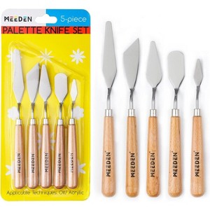 MEEDEN 5 Pieces Painting Knives, Stainless Steel Spatula Palette Knives Oil Paint Metal Pallet Knife with Wood Handle Art Tools - 1 of 4
