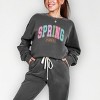 Simply Sage Market Spring Vibes Arched Varsity Lightweight Garment Dyed Sweatshirt - 2XL - Pepper - 2 of 4