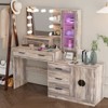 KTMBDW Large Makeup Vanity with Lights, Vanity Desk with Mirror and LED Light, Makeup Table with Drawers and Storage Shelves For Bedrooms - 2 of 4