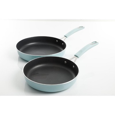 Kenmore 126372.02 Andover Nonstick Forged Aluminum Induction Frying Pan, Oven Safe, Set of 2, Light Blue