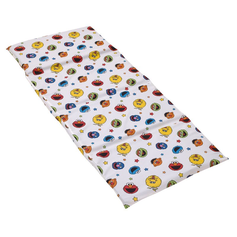 Sesame Street Come and Play Blue, Green, Red and Yellow, Elmo, Big Bird, Cookie Monster, Grover and Oscar the Grouch Preschool Nap Pad Sheet, 1 of 6