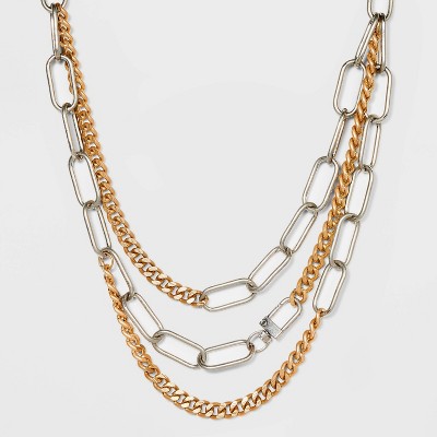 Mixed Metal Chunky Chain Layered Necklace - Universal Thread™