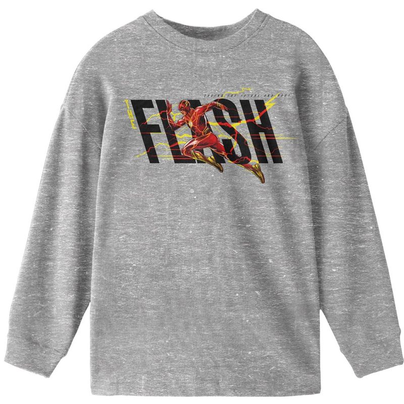 Flash Movie Hero Running Youth Athletic Heather Long Sleeve Shirt, 1 of 2