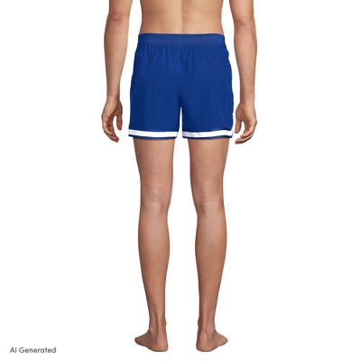 Lands' End Men's 5" Quick Dry Striped Pull on Board Short - Large - Brilliant Cobalt — фото 4