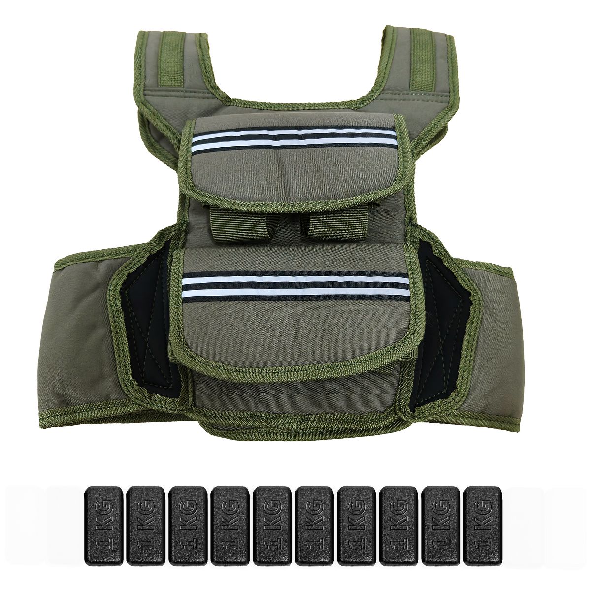 Weighted Vest for Men,25/35/45 LBS Adjustable Weight Vest with Shoulder Pads/Reflective Stripe/ Pockets for Running Walking Home Gym