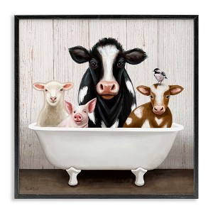 Stupell Industries Country Animals Farmhouse Claw Bathtub, 12" x 12" - 1 of 4