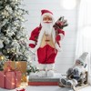 Whisen 11x6.7x23"H Felt/Plastic/Faux Fur Standing Santa W/Lantern & Bag, Christmas Decoration - Multicolor - 2 of 4