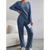 Women's Pajama Sets Long Sleeve Short Sleeve 2 Piece Lounge Sets Ribbed Knit Sweater Sleepwear - 4 of 4