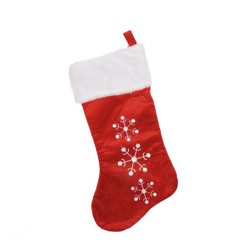 Northlight 19" Red and White Snowflake Embroidered Christmas Stocking, 2 of 4