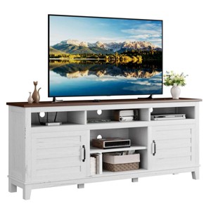 Coolmee 70.9" TV Stand, Entertainment Center with Adjustable Shelves, Farmhouse TV Stand with Cabinet Doors,for Living Room, Bedroom - 1 of 3