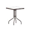 Flash Furniture Lila 23.5'' Square Glass Metal Table with 2 Metal Aluminum Slat Stack Chairs - image 4 of 4