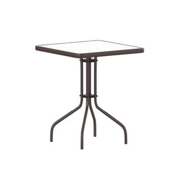 Flash Furniture Barker 23.5'' Square Tempered Glass Metal Table