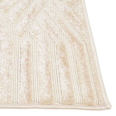 Beige Geometric Flat-Woven Outdoor Rug, 5' x 8', Reversible and Washable