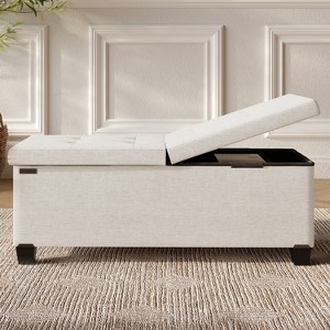 StorageBud Storage Ottoman for Bedroom End of Bed, Fabric Storage Bench, Large Storage Ottoman Bench, Entryway Bench with Storage - 1 of 4