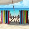 Rainbow Striped Cotton Oversized Reversible Beach Towel Set of 2 by Blue Nile Mills - image 2 of 4