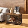 Modern Dog Crate Furniture , End Table, for Small Dogs up to 70 lb - Stylish Kennel with Removable Tray, Double Doors - 4 of 4