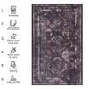 Kumasinova Area Rug, Soft Low-Pile Living Room Rug, Non-Slip Rugs for Living Room, Stain-Resistant Boho Style Washable Rug, Black & Gold Door Mat - 2 of 4