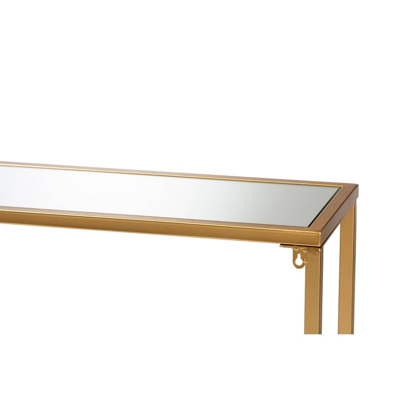 Alessa Glam Metal and Mirrored Glass Console Table Gold - Baxton Studio, 6 of 9