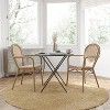 Merrick Lane Celia Set of Two Stacking Thonet Bistro Style Chair with Arms, PE Rattan Seat, and Metal Frame for Indoor/Outdoor Use - 2 of 4