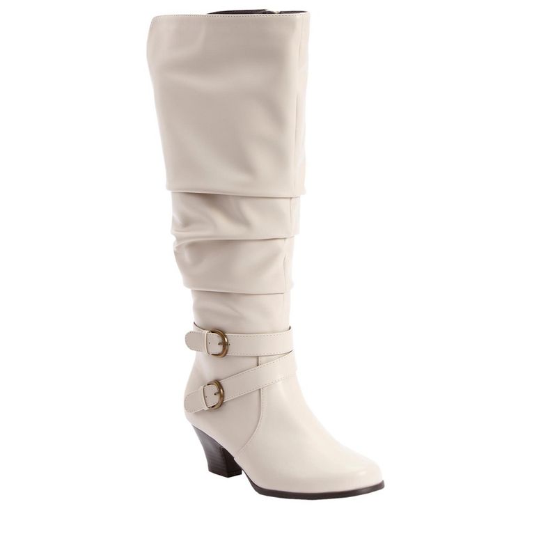 Comfortview Wide Width Cleo Wide Calf Boot Low Heel Tall Knee High Women's Winter Shoes, 1 of 2
