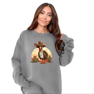 Simply Sage Market Turkey Bird Western Garment Dyed Sweatshirt - 1 of 4